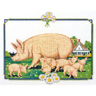 Набор для вышивания PERMIN арт.70-7406 Семья на ферме 47х35 см