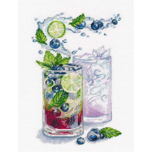 Набор для вышивания ОВЕН арт. 1475 Черничный коктейль 15х24 см Набор для вышивания ОВЕН арт. 1475 Черничный коктейль 15х24 см
