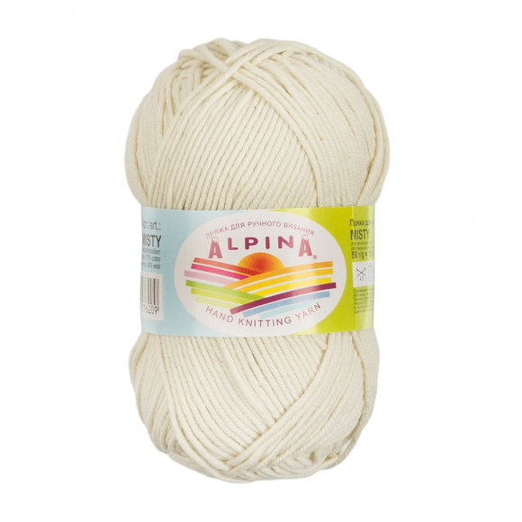 Пряжа ALPINA MISTY (70% хлопок, 30% шерсть) 10х50 г/105м цв.03 лен