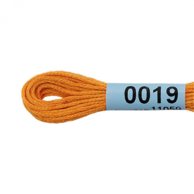 Нитки для вышивания Gamma мулине (0001-0206) 100% хлопок 24 x 8 м цв.0019 св.оранжевый