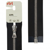 29541_Молния металл, Ni, разъёмная 1 замок, на атласной тесьме, 6 мм, 70 см, цвет 2110, черный