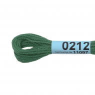 Нитки для вышивания Gamma мулине (0207-0819) 100% хлопок 24 x 8 м цв.0212 зеленый