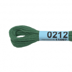 Нитки для вышивания Gamma мулине (0207-0819) 100% хлопок 24 x 8 м цв.0212 зеленый