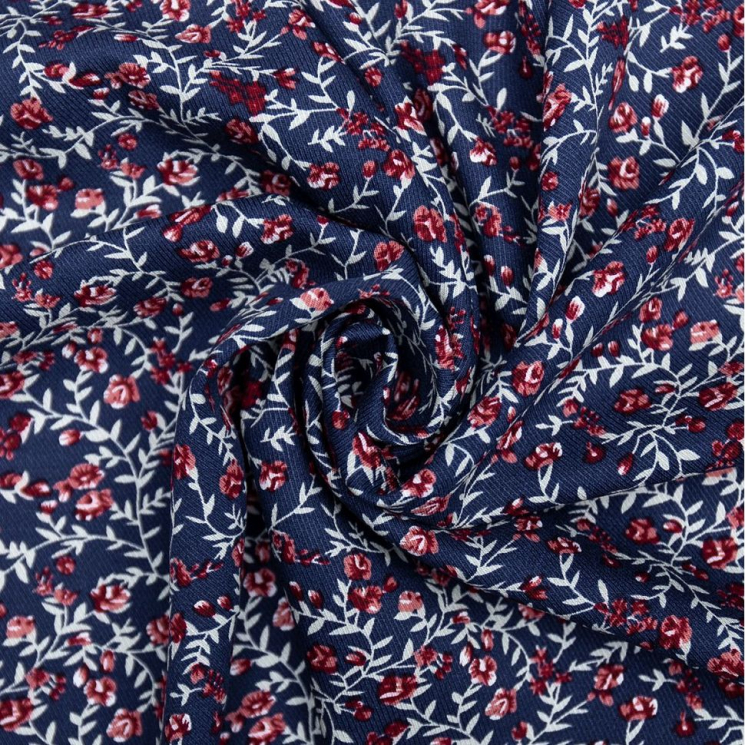 Ткань Твил 140 г/м? 100% вискоза шир.145 см арт.Р.33898.02 цв.02 синий рул.25м