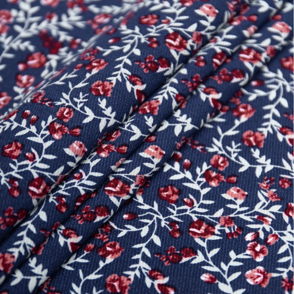 Ткань Твил 140 г/м? 100% вискоза шир.145 см арт.Р.33898.02 цв.02 синий рул.25м