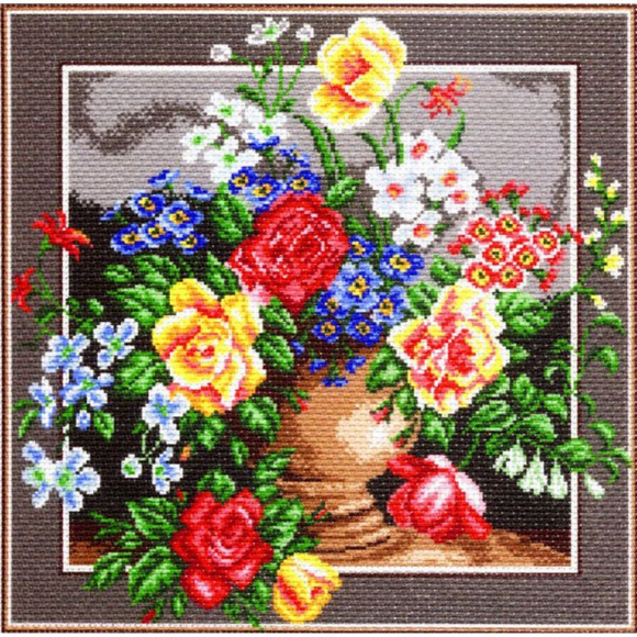 Рисунок на канве МАТРЕНИН ПОСАД арт.41х41 - 1271 Цветочное изобилие