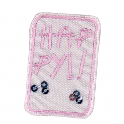 117925_Термоаппликация HKM "Happy!! (розовый)"