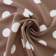 Ткань Софт Ниагара в горошек 80 г/м? 94% полиэстер, 6% спандекс шир.145 см арт.Р.18551.01 цв.01 кофейный уп.25м Ткань Софт Ниагара в горошек 80 г/м? 94% полиэстер, 6% спандекс шир.145 см арт.Р.18551.01 цв.01 кофейный уп.25м