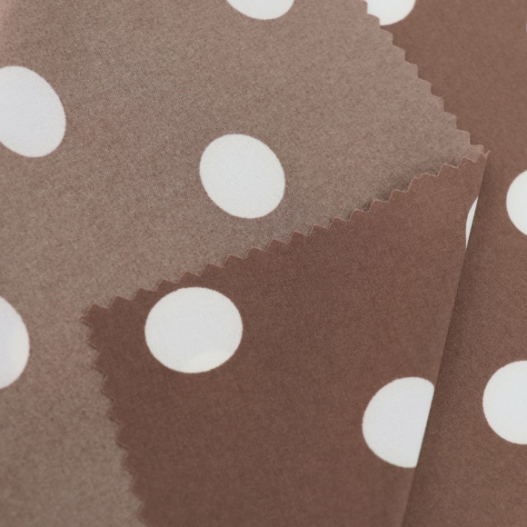 Ткань Софт Ниагара в горошек 80 г/м? 94% полиэстер, 6% спандекс шир.145 см арт.Р.18551.01 цв.01 кофейный уп.25м Ткань Софт Ниагара в горошек 80 г/м? 94% полиэстер, 6% спандекс шир.145 см арт.Р.18551.01 цв.01 кофейный уп.25м