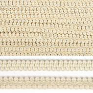 Тесьма TBY Шанель плетеная шир.12мм 0384-0016 цв.F102 молочный уп.18,28м