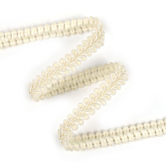 Тесьма TBY Шанель плетеная шир.12мм 0384-0016 цв.F102 молочный уп.18,28м