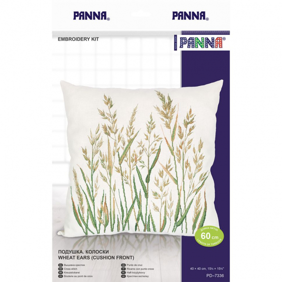 Набор для вышивания PANNA арт. PD-7336 Подушка. Колоски 40x40 см