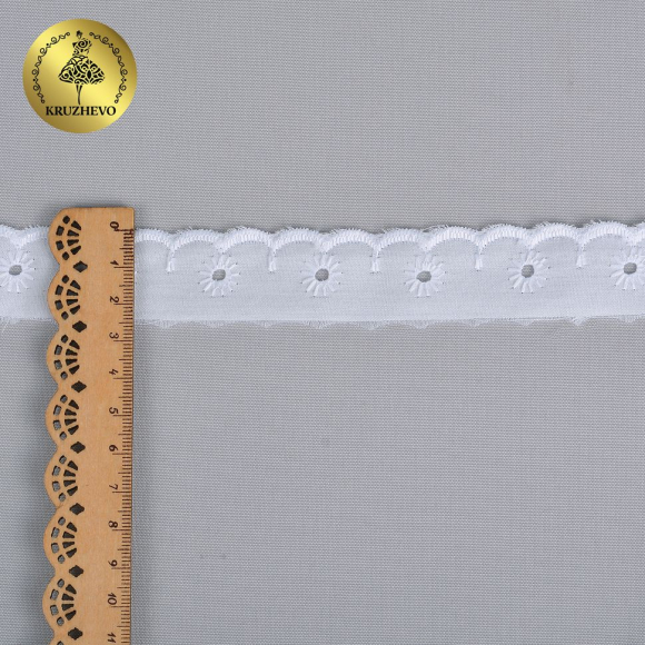 Шитье KRUZHEVO арт.TBY.69947 шир.25мм цв.001 белый уп.13,71м