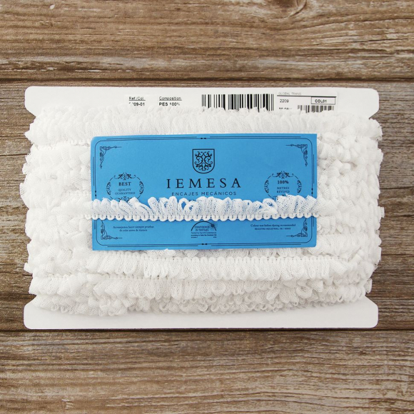 185629_Тесьма декоративная, 17 мм, цвет белый