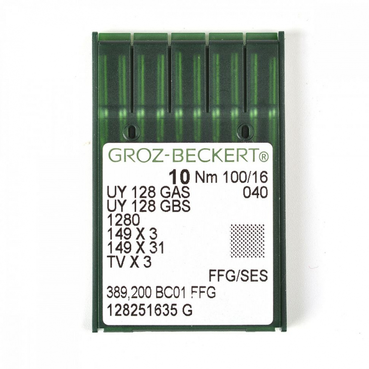 Игла для промышленных швейных машин Groz-Beckert UY128GAS/UY128GBS FFG  №100 уп.10 шт. арт.705082