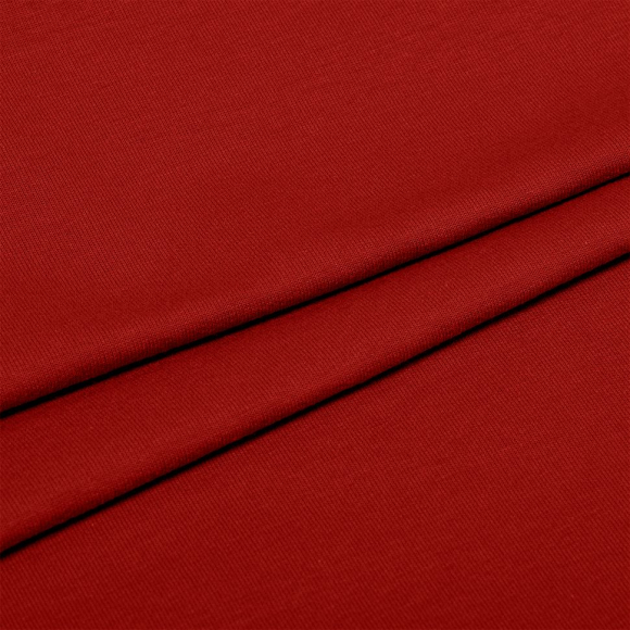 Ткань трикотаж Футер 2х нитка петля с лайкрой 240г пенье 180см красный 18-1550 уп.10м