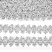 Тесьма отделочная арт.921 шир.30 мм цв.серебро уп.18,28м