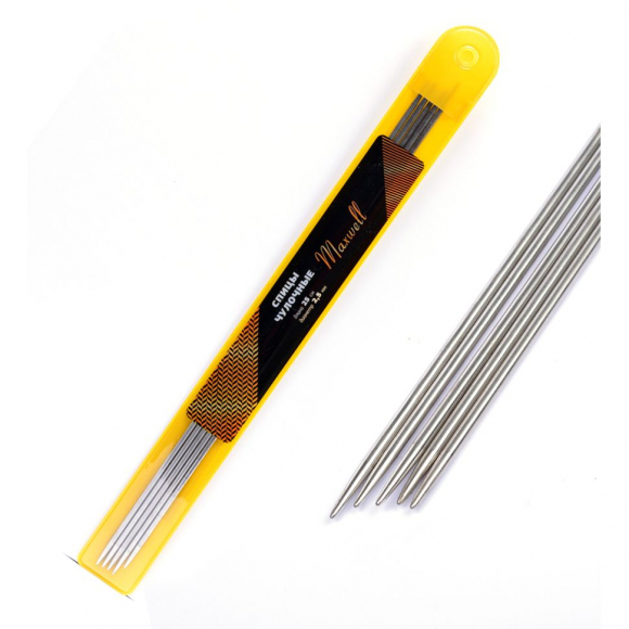 Спицы для вязания чулочные Maxwell Gold, металл арт.25-25 2,5 мм /25 см (5 шт)