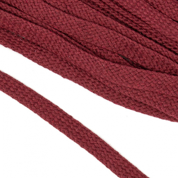 Шнур плоский х/б 10мм турецкое плетение цв.014 краповый уп.50 м