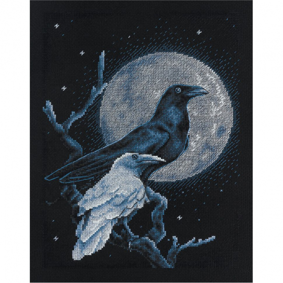 Набор для вышивания PANNA арт. PT-7021 Ворон черный, ворон белый 24,5х32 см