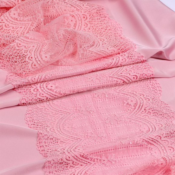 Кружево-стрейч KRUZHEVO арт.TBY.8037 шир.230мм цв.F133 розовый уп.10м