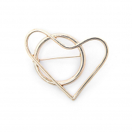 Булавка декоративная Сердце арт.UF.356 50х45мм цв.золото уп.5шт 50х45мм