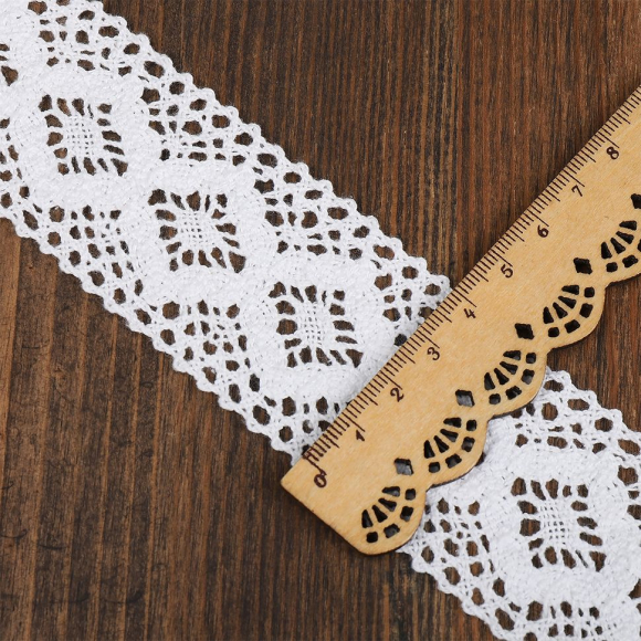 Кружево вязаное хлопковое KRUZHEVO 40мм арт.TBY.5042 цв.01 белый, уп.10м Кружево вязаное хлопковое KRUZHEVO 40мм арт.TBY.5042 цв.01 белый, уп.10м