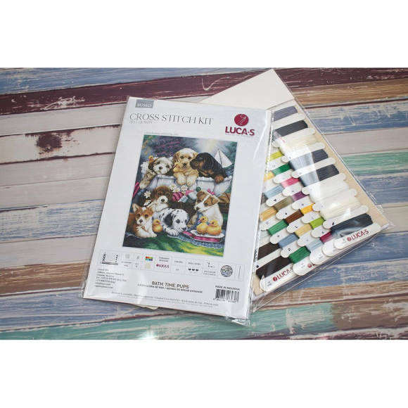 190015_Набор для вышивания "Время купания щенков"