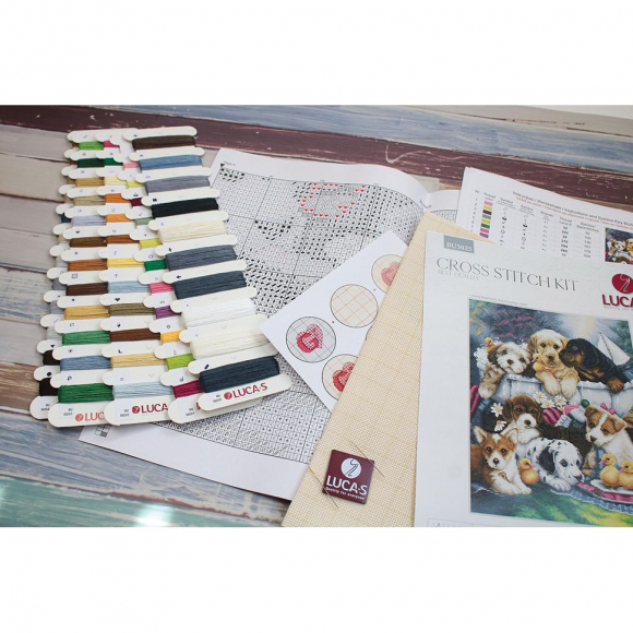 190015_Набор для вышивания "Время купания щенков"