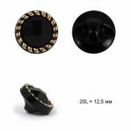 Пуговицы пластик TBY.B303 цв.02-1 черный/золото 20L на ножке 50шт Пуговицы пластик TBY.B303 цв.02-1 черный/золото 20L на ножке 50шт