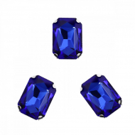 Стразы пришивные в цапах стекло TBY арт.MS.2110.U  цв. ультрамарин  10х14 мм уп.50 шт