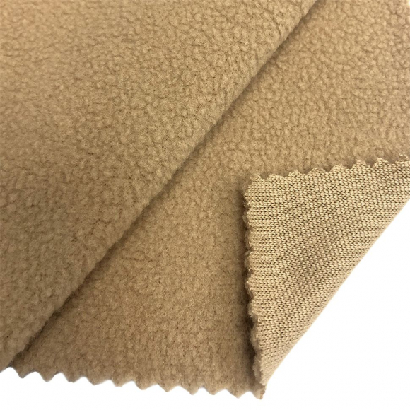 Ткань флис односторонний TBY-0085-308 180 г/м? 100% ПЭ шир.150см цв.F308 бежевый уп.10м (1кг - 3,7м)