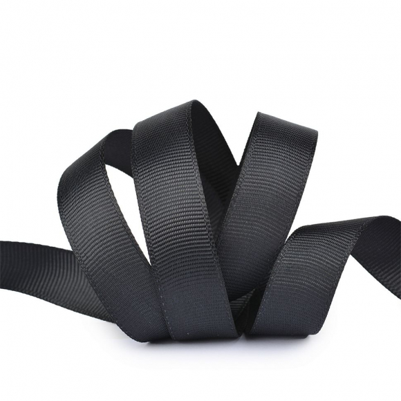 Лента Ideal репсовая в рубчик шир.15мм цв. 030 черный уп.27,42м