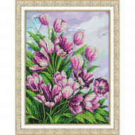 Набор для вышивания бисером ПАУТИНКА арт.Б-1314 Тюльпаны 30х40 см