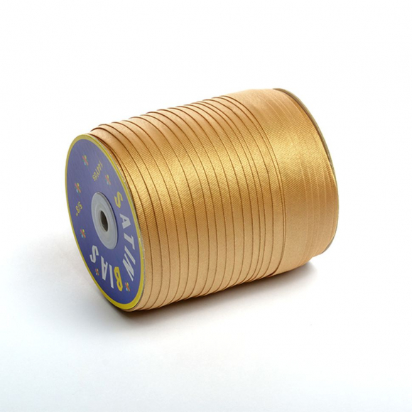 Косая бейка TBY атласная шир.15мм цв.F277 (6455) бежевый уп.132 м