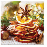 184700_Салфетки трехслойные для декупажа, коллекция "Lunch"  PAW Decor Collection "Рождественские фрукты"