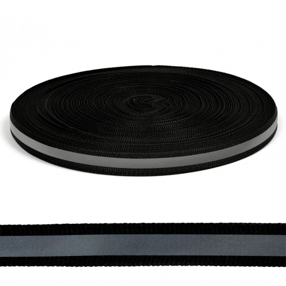 Стропа светоотражающая TBY отр.R200-280 шир.10мм арт.SV.ST10b цв.черный уп.50м