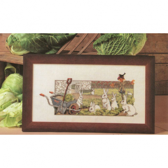 Набор для вышивания OEHLENSCHLAGER арт.76630 Белые кролики 22х42 см
