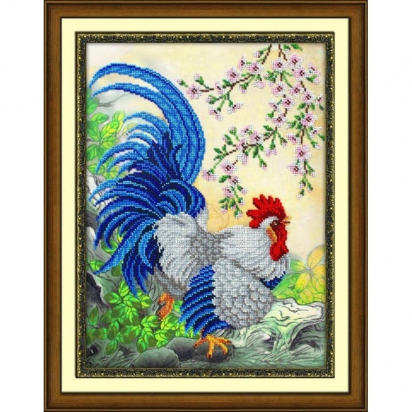 Набор для вышивания бисером ПАУТИНКА арт.Б-1460 Петух 28х38 см