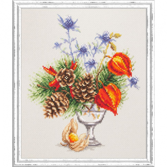 Набор для вышивания ЧУДЕСНАЯ ИГЛА арт.100-001 Зимний букетик 20х23 см