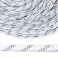 Шнур плоский х/б 12мм турецкое плетение TW цв.001/020 бело-голубой уп.50м