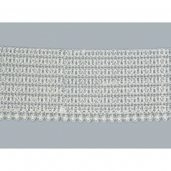 Кружево на органзе арт.TBY D0108 шир.95мм цв.01 молочный уп.9,14м