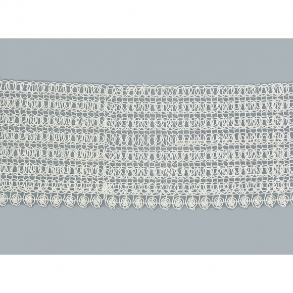 Кружево на органзе арт.TBY D0108 шир.95мм цв.01 молочный уп.9,14м