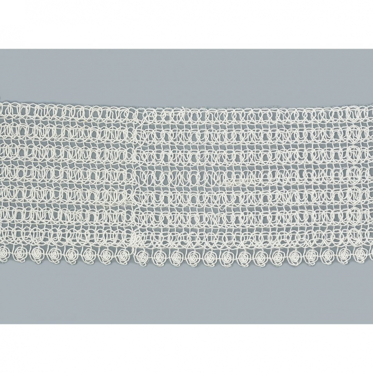 Кружево на органзе арт.TBY D0108 шир.95мм цв.01 молочный уп.9,14м