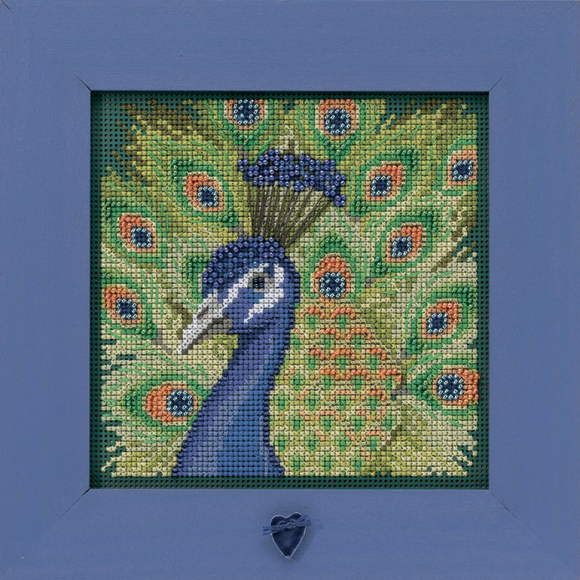 Набор для вышивания бисером MILL HILL Гордый павлин 13,33х13,33 см