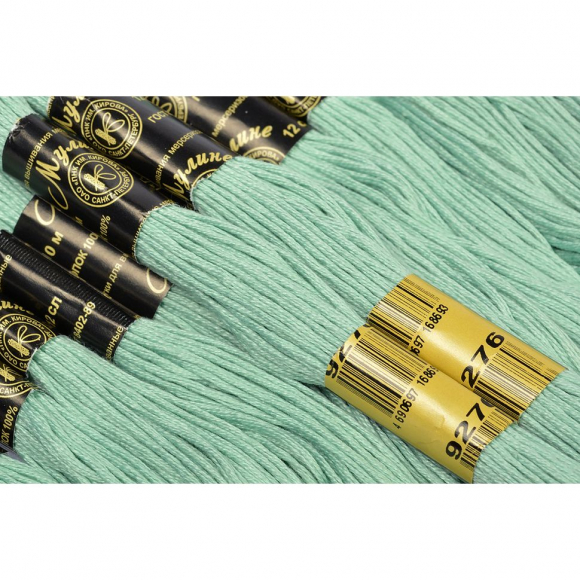 Нитки мулине цв.9276 бл.зеленый 12х10м С-Пб