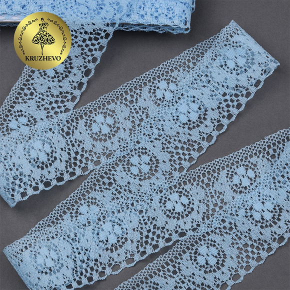Кружево-трикотаж KRUZHEVO арт.TBY 1660 шир.40мм цв.05 голубой, уп.27,4м