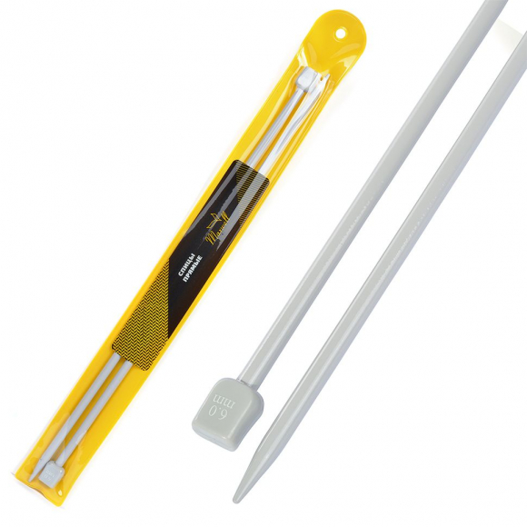 Спицы для вязания прямые Maxwell Gold (Тефлон) арт.6552 6,0 мм /35 см (2 шт)