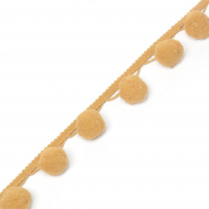 Бахрома с помпонами арт.0384-0465 цв.6351 ш.38мм цв.бежевый  уп.10м