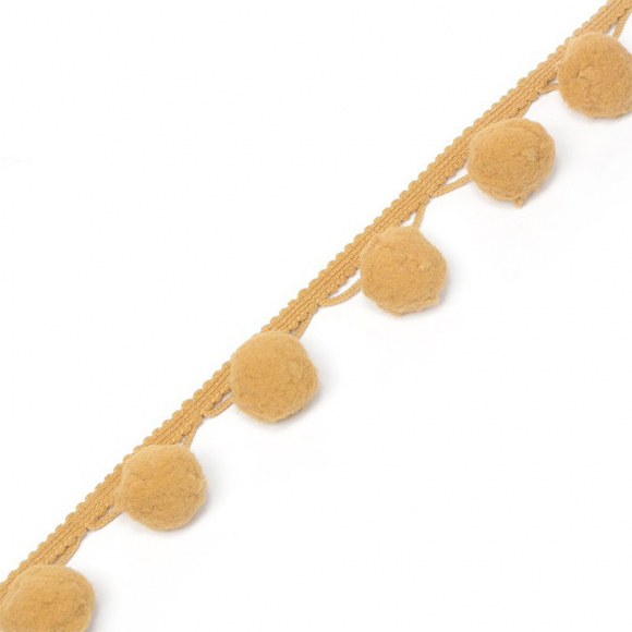 Бахрома с помпонами арт.0384-0465 цв.6351 ш.38мм цв.бежевый  уп.10м